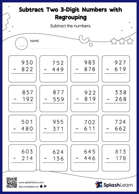 3 digit regrouping subtraction worksheets|Subtraction Worksheets (3.